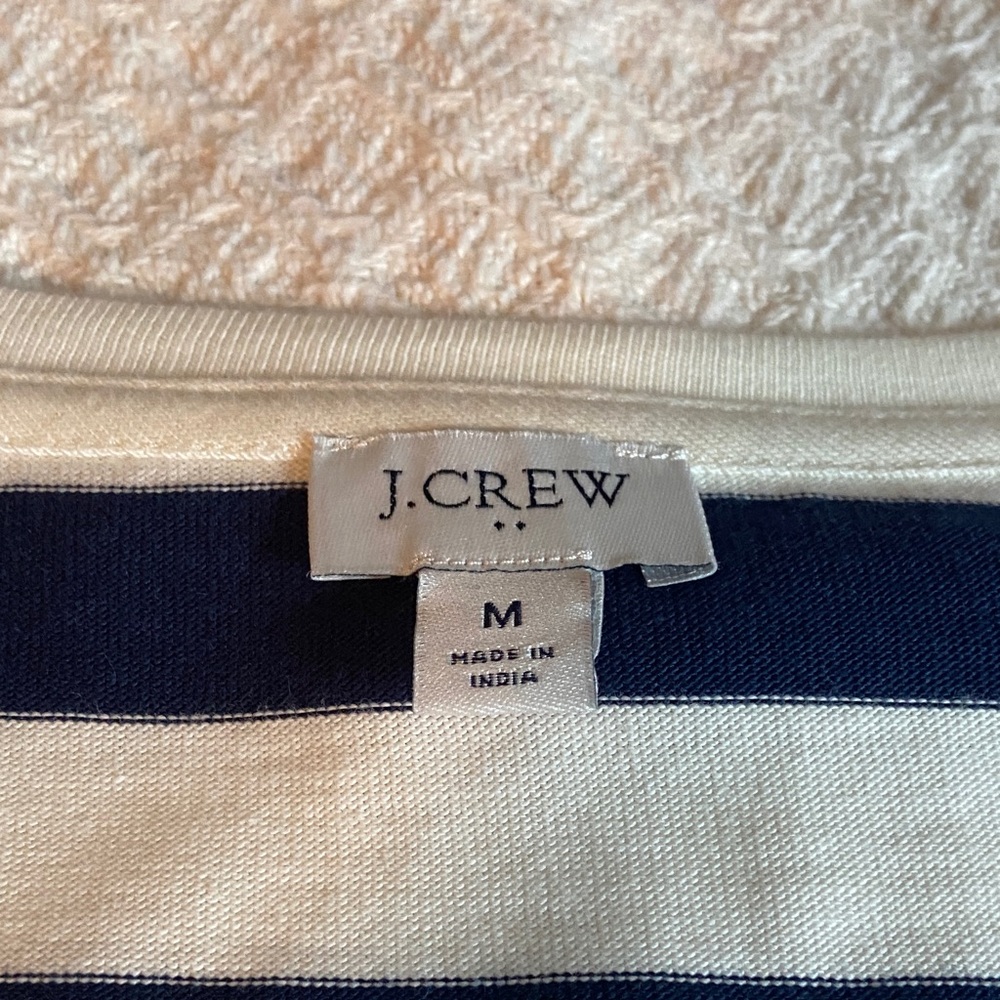 J. Crew Navy and White Striped Long Sleeve Top - Picture 2 of 3